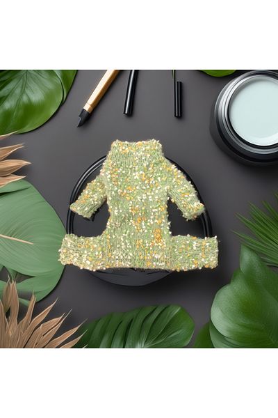 Lady Fify Beaded Green Jumpsuit for Cat Dog