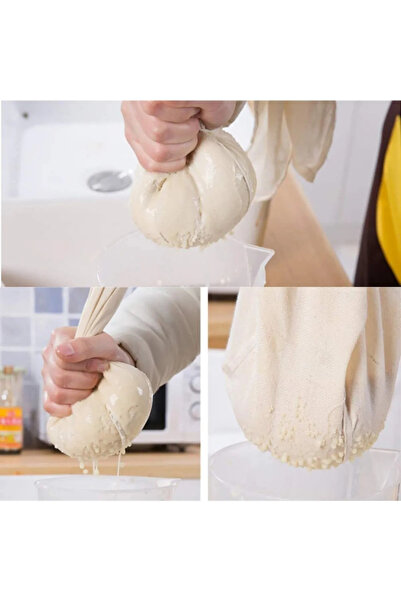 GÖZDE ELSANATLARI Bitkisel Süt Torbası Organik Yoğurt Süzme Kesesi Yıkanabilir Natural Tekstil Sütbezi