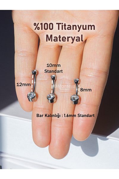 MORNEVA Titanium |   Minimal Crystal Stone Belly Piercing