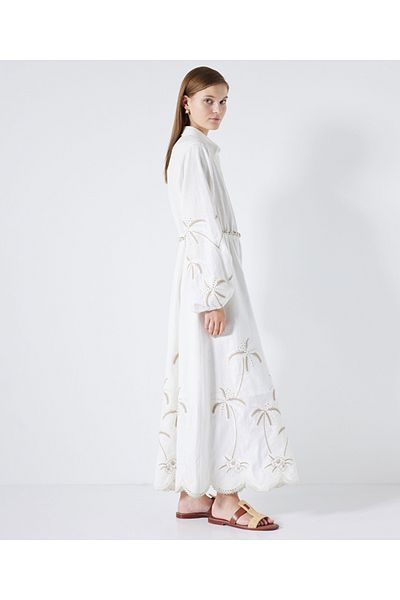 İpekyol Embroidered Palm Shirt Dress