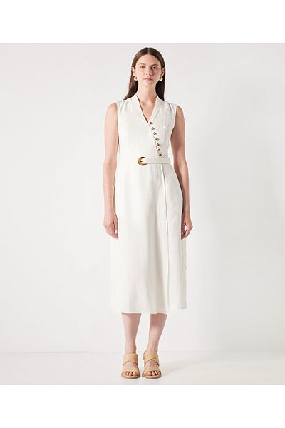 İpekyol Linen Dress - Button Accessory