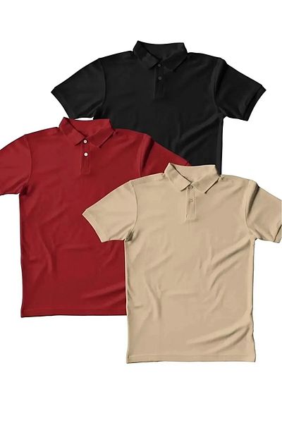 Burlu Ανδρικό T-shirt Polo Neck Summer Σετ 3 τεμ