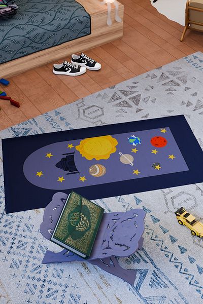 Charmbi Special Design Prayer Rug for Children – Non-Slip Base & Colorful Patterns Digital Printing