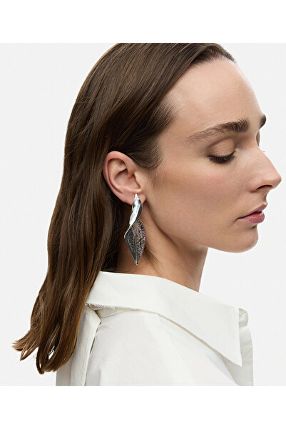 İpekyol Çift renkli yaprak küpe