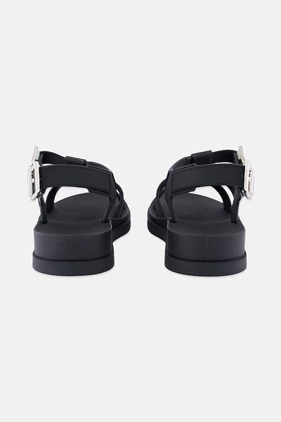 ZAXY Women Absoluta Sand Adjustable Buckle Closure Sandal, Black