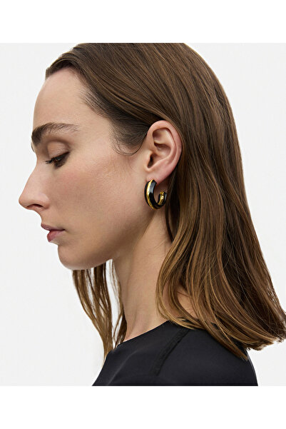 İpekyol Kontrast dokulu halka küpe