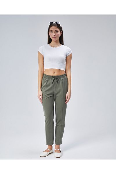 ADEL MODA Elastic Waist Crepe Trousers