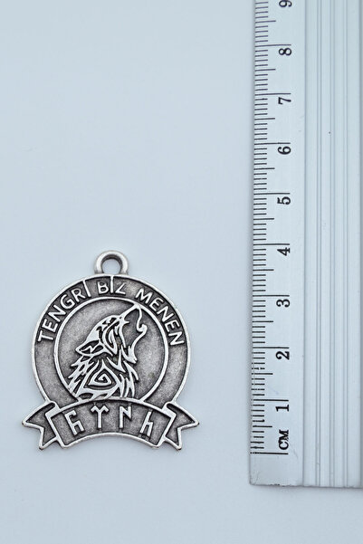 Bu Farklı Tengri Biz Menen Göktürkçe Gümüş Kaplama Deri İp Kolye