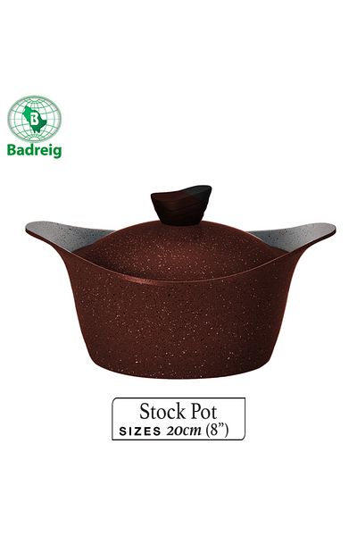 badreig LAHOYA CERAMIC COATED Pot With Lid 20Cm 2.4L Red Aluminum  Marble Nonstick Coating |Made in Saudi