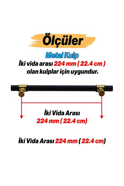 Badem10 Eylül Mobilier Bucătărie Sertar Dulap Mânere Dulap Mâner Capac Mâner Negru Aur 224 Mm Mâner Metal