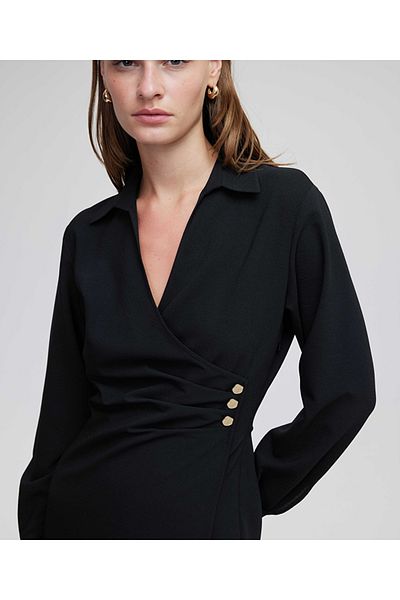 MISS IPEKYOL Metal Buttoned Shirt Collar Dress