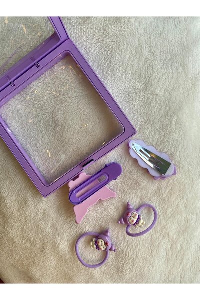 shop Girl's Sanrio Kuromi Figured Elastic Buckle, Side Buckle, Boxed Purple Color Buckle Set