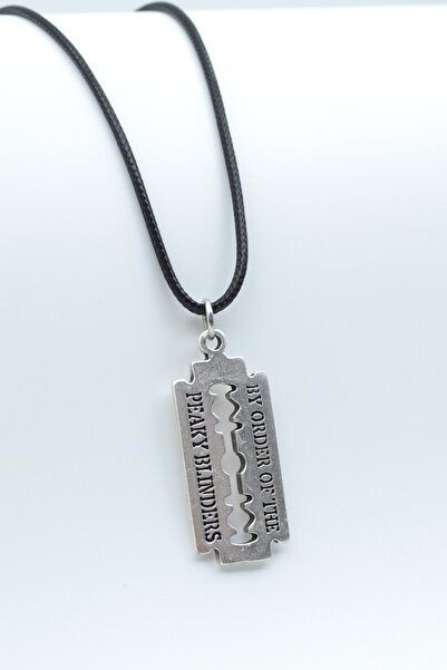 Bu Farklı Peaky Blınders Jilet Gümüş Kaplama Deri İp Kolye