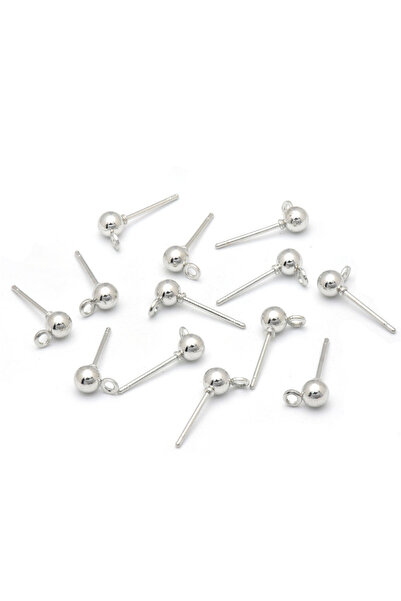 Choice 50 قطعة من أقراط الأذن الفضية الباهتة مقاس 4 مم و50 قطعة من أقراط الأذ...