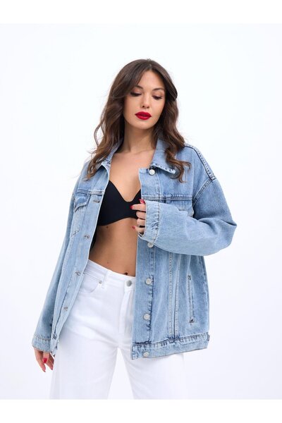 Wear Up سترة جينز إيدوليكا 7174 - أزرق