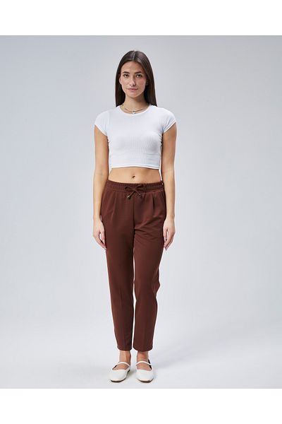 ADEL MODA Elastic Waist Crepe Trousers
