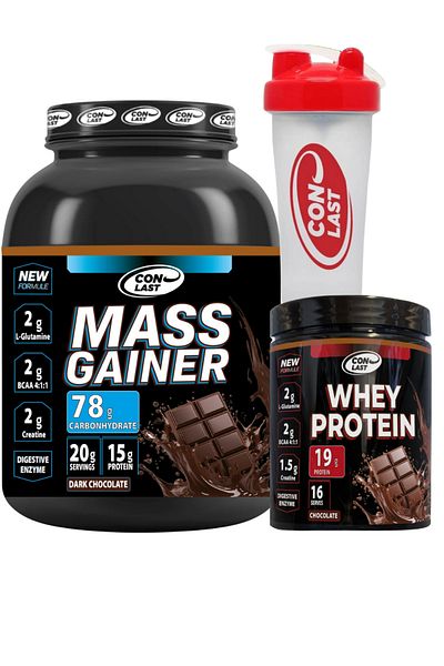 Conlast Mass Gainer 2000g Chocolate Whey 400g Gift Shaker