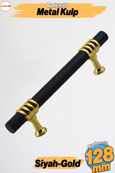 Badem10 Eylül Mobilier Bucătărie Sertar Dulap Mânere Dulap Mâner Capac Mâner Negru Aur 128 Mm Mâner Metal