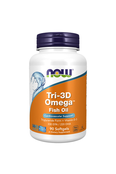 Now Tri-3D Omega 3 Fish Oil, 90 Softgels