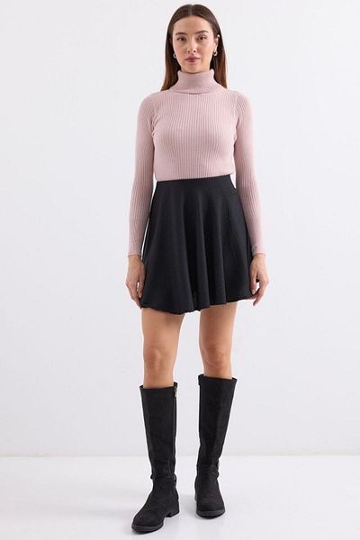 MRA Fashion 10311 Turtleneck Knitwear Sweater - Pink