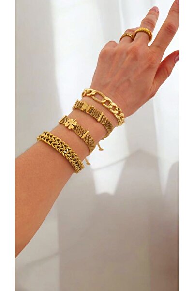 staınless steel Gold Zincir Bileklik