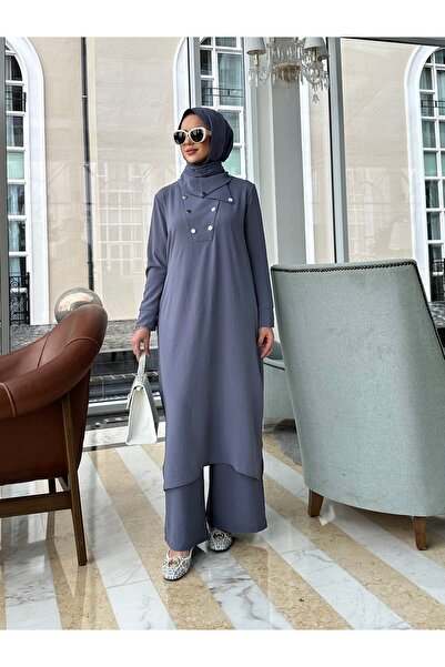 sevannaluxurydesign Asimetrik yaka tunik & pantolon takım