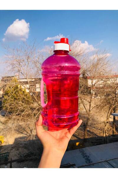 Metler Kulplu Renkli Küçük Damacana  Renkli Suluk Matara Kırmızı Renk 2,5 Lt