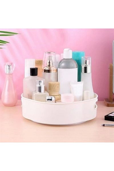 KARMEİS Buffer® Round Tray Formed Presentation and Service Organizer Table with 360 Degree Rotating Mechanism