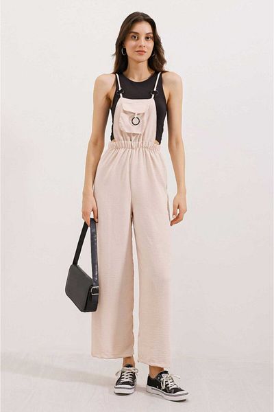 leyla sanat sanata yeni bir bakış açısı Leyla Sanat Sanata a New Perspective 7023 Gardener Overalls with Suspenders - Beige
