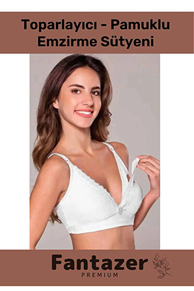 Fantazer Sutien de alăptare din bumbac roz - Moale, șireturi reglabile, fără ...