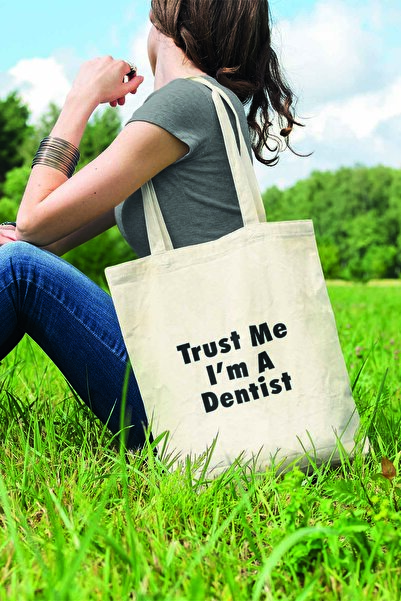 qoeuyl boutique حقيبة هدايا مطبوعة عليها عبارة "ثق بي، أنا طبيب أسنان" مصنوعة...