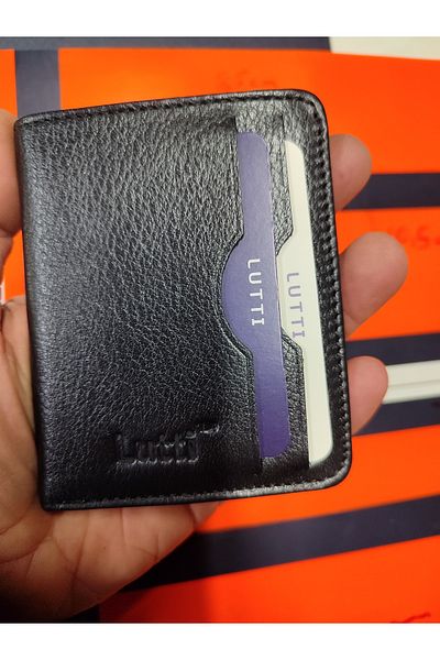 Lutti Magnetic Genuine Leather Card Holder Wallet