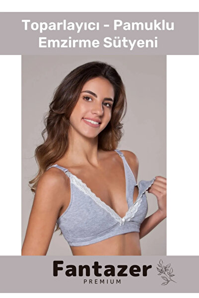 Fantazer Sutien de alăptare din bumbac roz - Moale, șireturi reglabile, fără ...