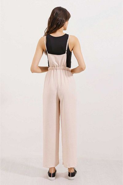 Kokosh moda Modavera 7023 Gardener Jumpsuit with Straps - Beige