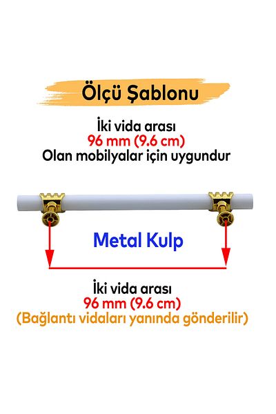 Badem10 Eylül Mobilier Bucătărie Sertar Dulap Mânere Dulap Mâner Capac Mâner Aur Alb 96 Mm Mâner Metal