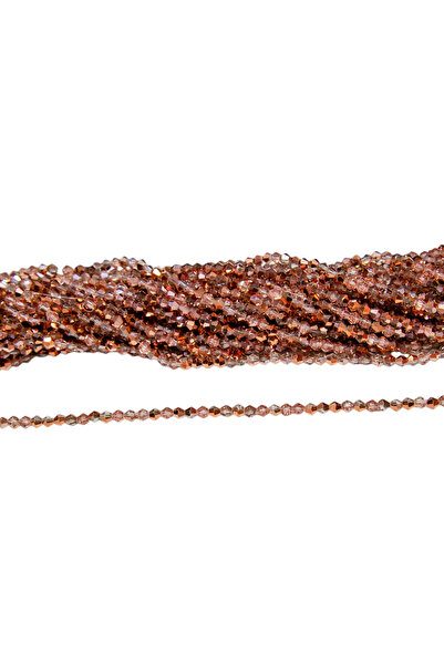 Serhat Aksesuar ve El İşçilik خرز زجاجي كريستالي هرمي نحاسي مزدوج اللون 4 مم،...