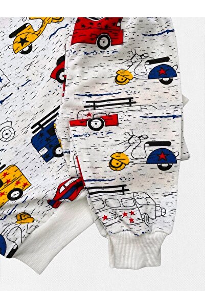 Fil Kids Set de pijamale sezoniere cu mânecă lungă, 100% bumbac, alb, pentru băiat