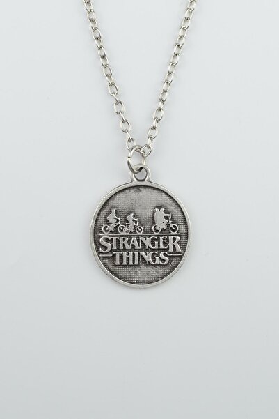 Bu Farklı Stranger Things Gümüş Kaplama Düz Zincir Kolye