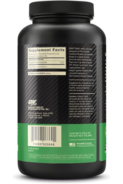 Optimum Nutrition Creatine Powder, Unflavored, 300 Gm