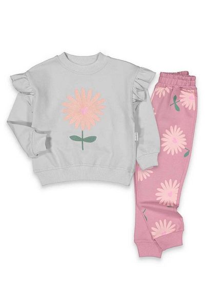 FLAMİNDO FLOWER EMBROIDERED GIRL'S SET