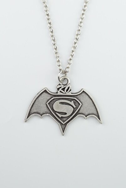 Bu Farklı Batman Süperman Gümüş Kaplama Düz Zincir Kolye