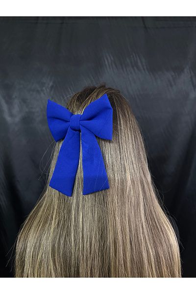 MegssStore Saks Blue Krepp Bow csat/hajpánt