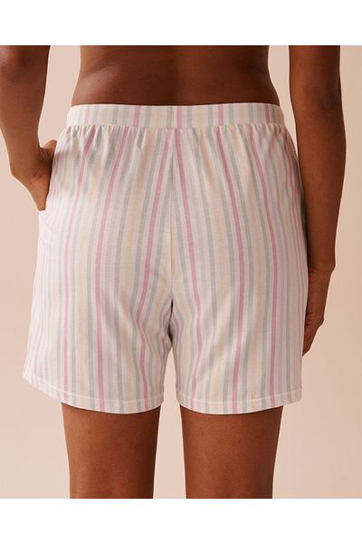 La Vie en Rose Multistripe Cotton Bermuda Shorts