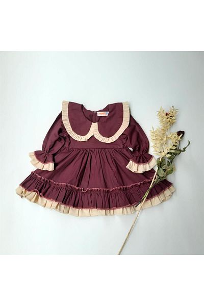 ikokokids Rochie cu volane cu guler pentru fetiță muștar