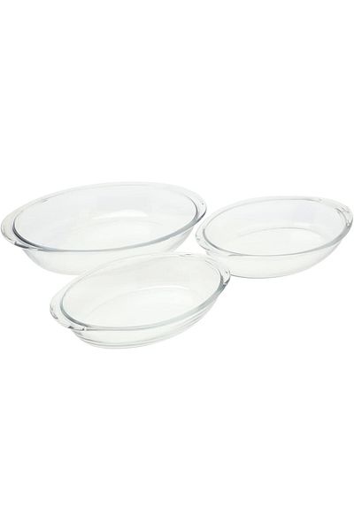 Marinex Microvavble Bowl, 40cm/36cm/30cm, Clear, 3 Peices