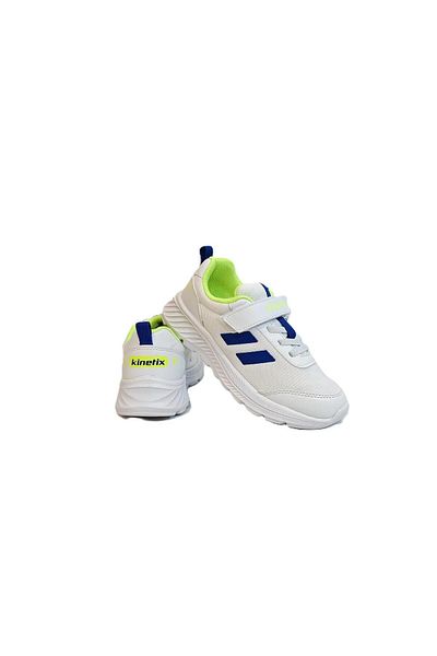 Kinetix Korper White Navy Boy's Lightweight Velcro Sports Shoes