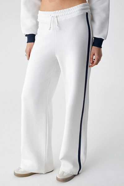 GRIMELANGE Kurrus Women's Extra Oversize Double Pocket Long White Sweatpants