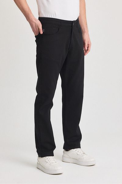 TheSeason Ανδρικό φαρδύ παντελόνι μαύρο Gabardine Relaxed