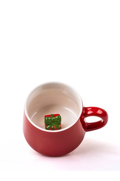 MUKKO HOME 3D Gift Box Porcelain Mug with Trinket - 350 Ml, Fun and Stylish Design