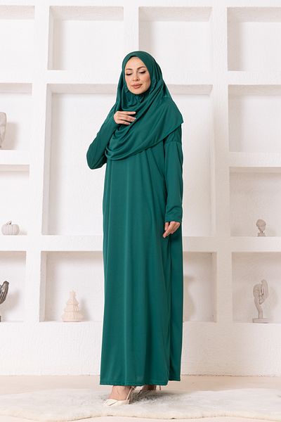 lumuteks Ολόσωμο φόρεμα προσευχής με μαντίλα Emerald Green
